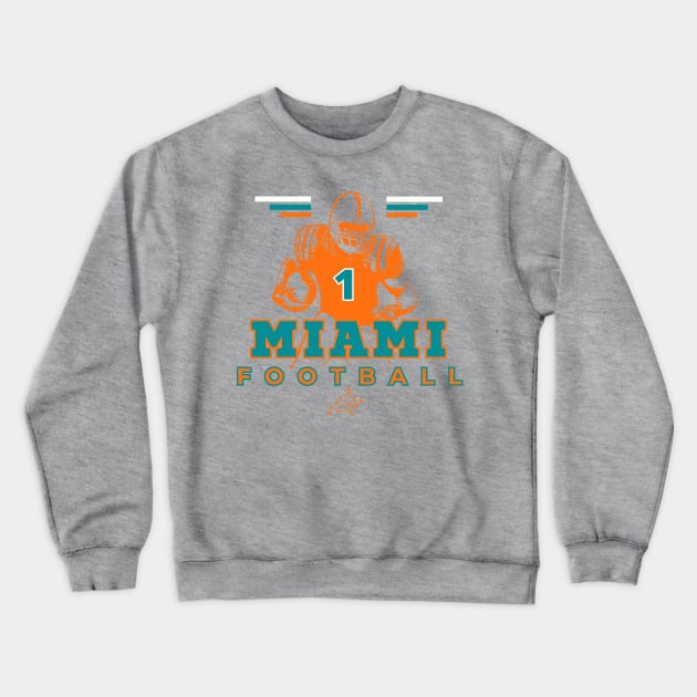 Miami Football Vintage Style Crewneck Sweatshirt by Borcelle Vintage Apparel 